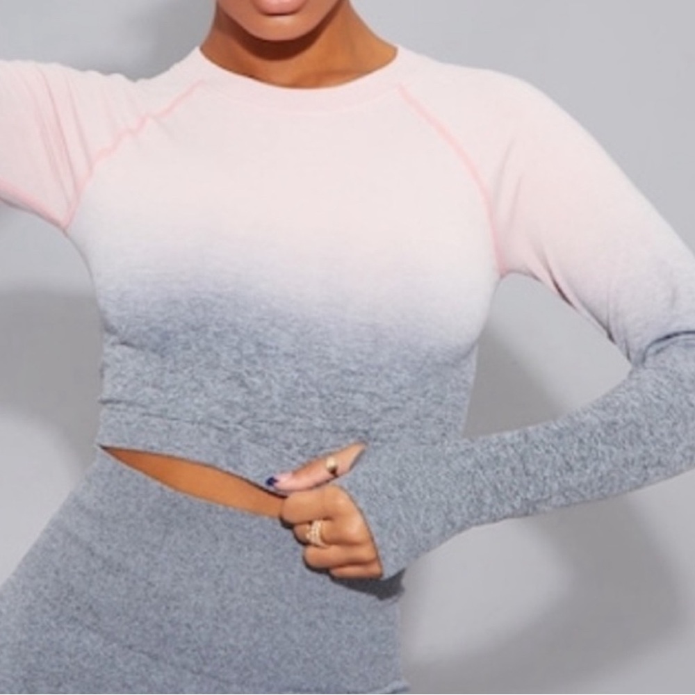 PrettyLittleThing Pink Ombre Cropped Top